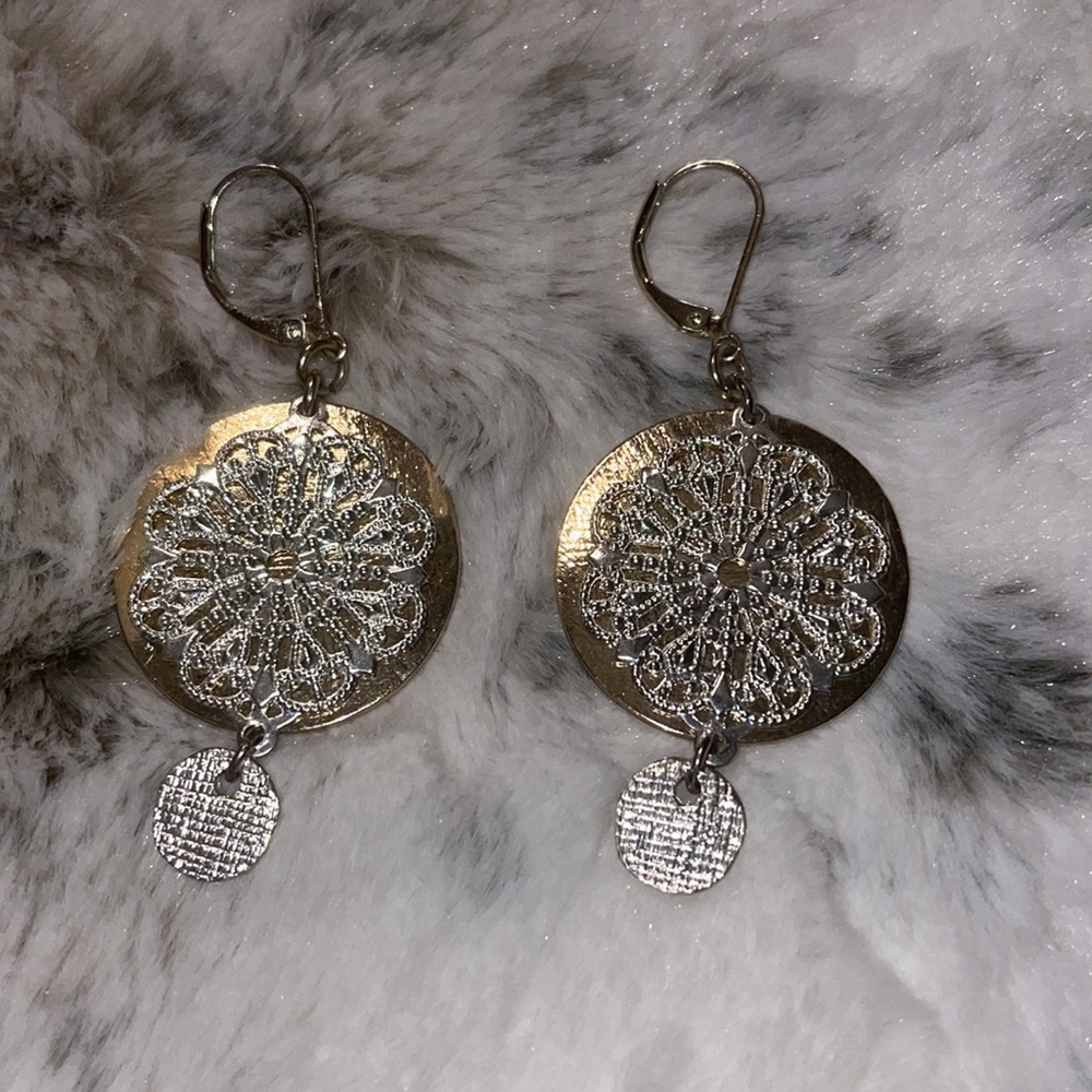 Silver and‎ Gold Fashion Earrings